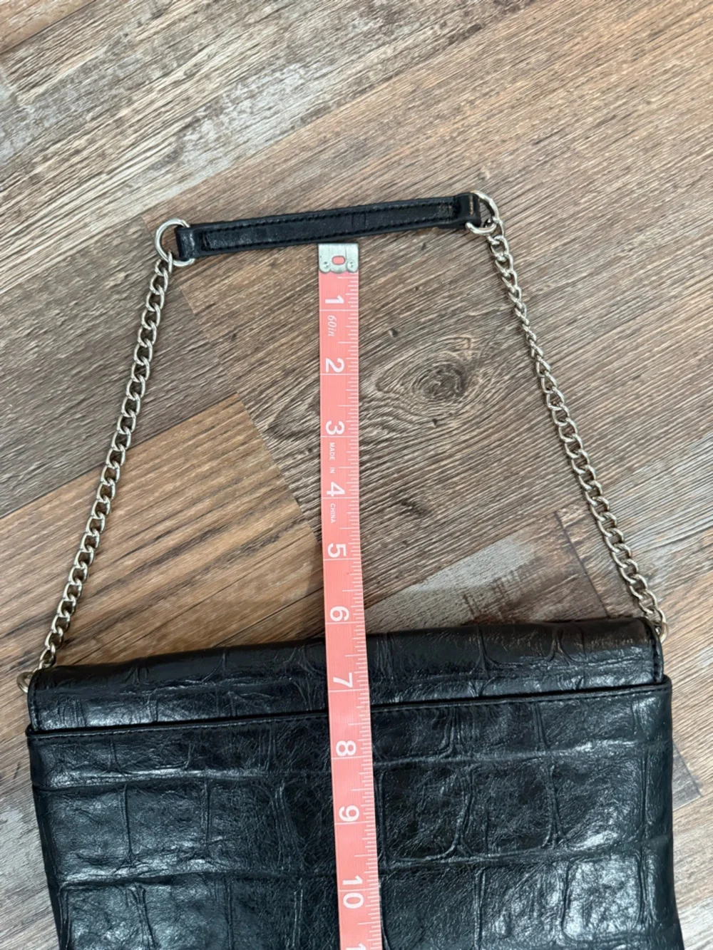 🖤 Nine West Black Crocodile-Embossed Chain Shoulder Bag 🖤